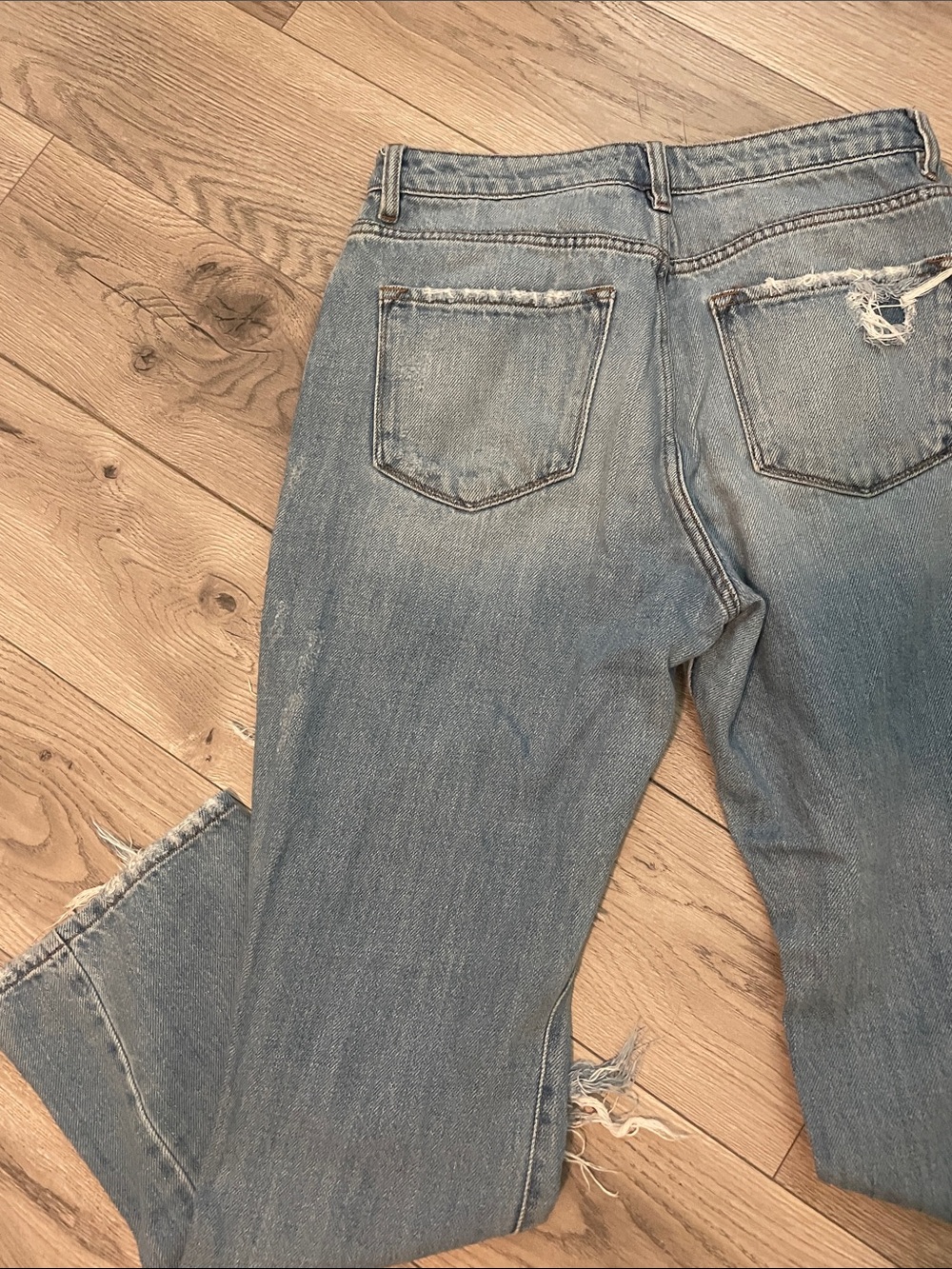 Distressed Light Blue Women's ultra high rise Ripped Jeans - Picture 9 of 9